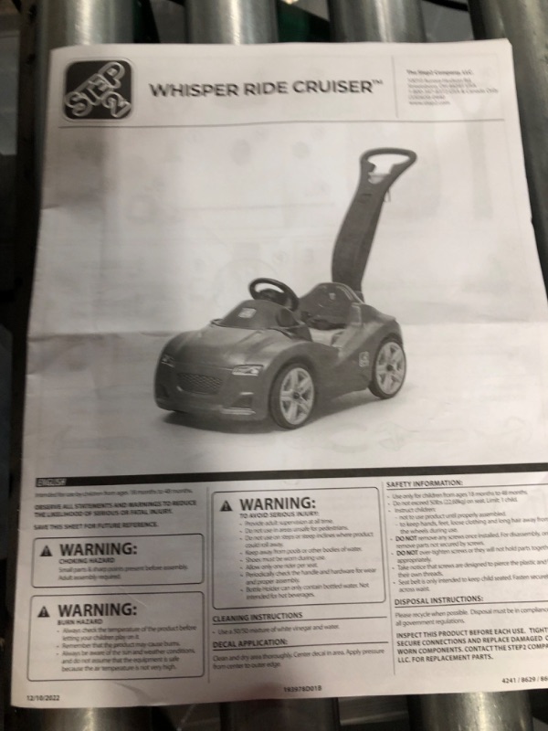 Photo 1 of **MISSING HARDWARE**
Step2 Whisper Ride Cruiser Push Car, Pink