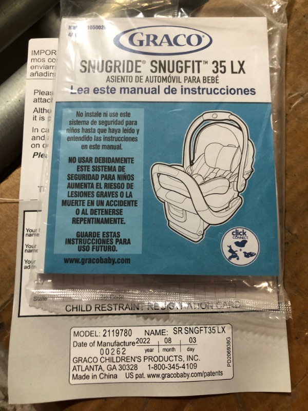 Photo 2 of Graco SnugRide SnugFit 35 LX Infant Car Seat | Baby Car Seat with Anti Rebound Bar, Finn