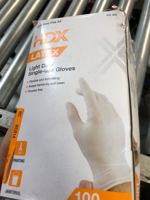 Photo 1 of 100-Count Disposable Latex Gloves