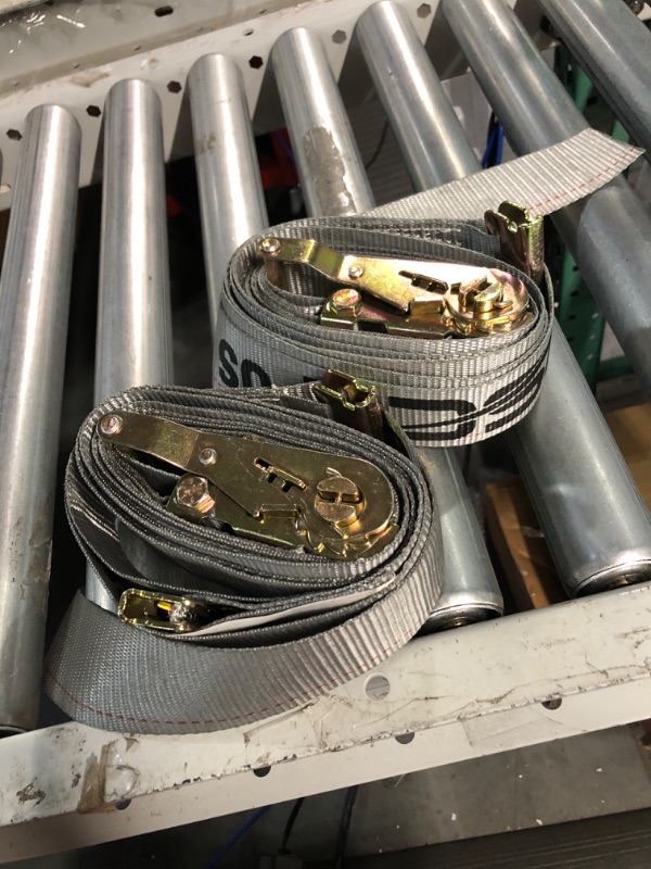 Photo 1 of US Cargo Control 2 Inch x 16 Foot Gray E Track Ratchet Strap 2 Pack 2 straps