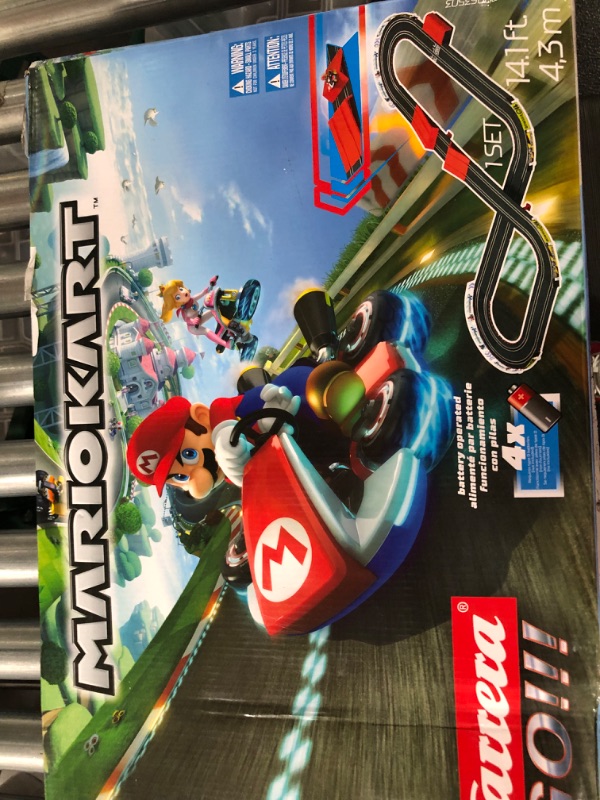 Photo 2 of Carrera GO!!! 63503 Official Licensed Mario Kart Battery Operated 1:43 Scale Slot Car Racing Toy Track Set