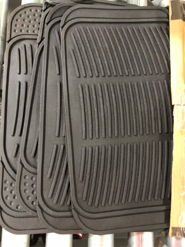 Photo 2 of BDK All Weather Rubber Floor Mats for Car SUV & Truck - 4 Pieces Set (Front & Rear), Trimmable