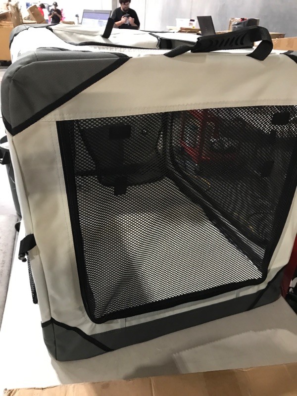 Photo 6 of (USED/Minor Damage) Lesure Collapsible Dog Crate - Portable  Large (36"L x 25"W x 25"H) Light Grey