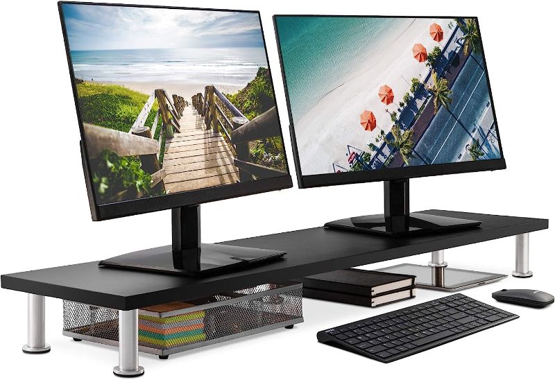 Photo 1 of Dual Monitor Stand for 2 Monitors, Black