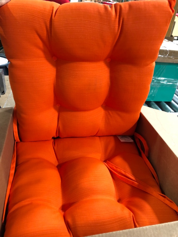 Photo 2 of Tiita Outdoor/Indoor Seat/Back Chair Cushion Orange-42 Inch  