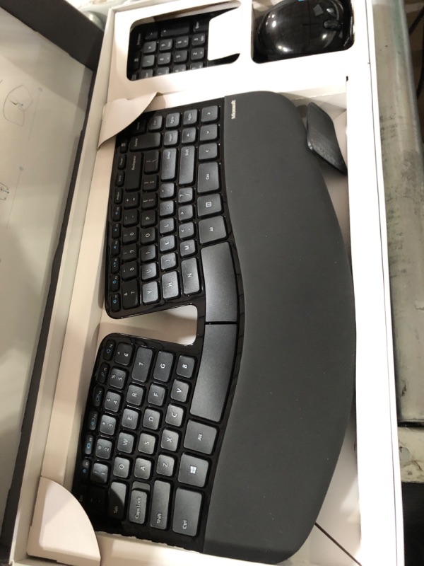 Photo 2 of Microsoft Sculpt Ergonomic Wireless Desktop Keyboard and Mouse - Black. Wireless , Comfortable, Ergonomic Keyboard and Mouse Combo with Split Design and Palm Rest.