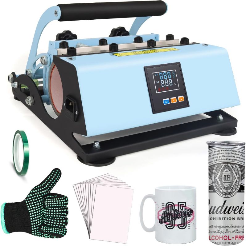 Photo 1 of *notes* Mocaru Tumbler Mug Heat Press Machine 110V for 20OZ 30OZ Sublimation Blanks - Orange
