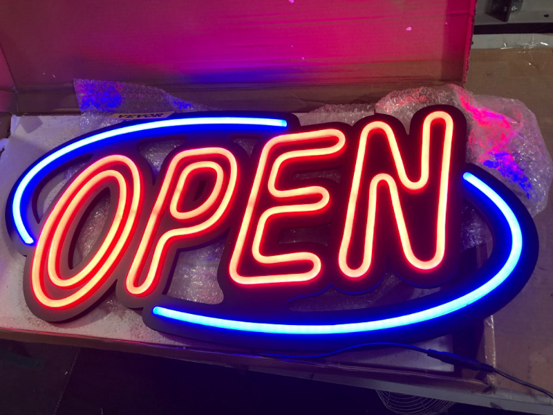 Photo 3 of VEVOR Sign Open 31.5x15.7 inch Neon Open Sign 