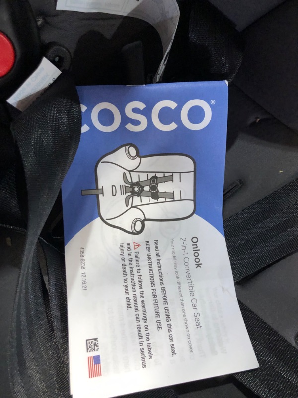 Photo 3 of Cosco Onlook 2-in-1 Convertible Car Seat, Rear-Facing 5-40 pounds and Forward-Facing 22-40 pounds and up to 43 inches, Black Arrows