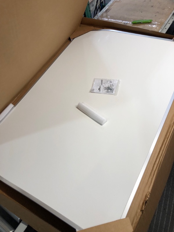 Photo 4 of ****BENT**** Mead Whiteboard, White Board, Dry Erase Board, 4' x 3', Silver Aluminum Frame (85357)