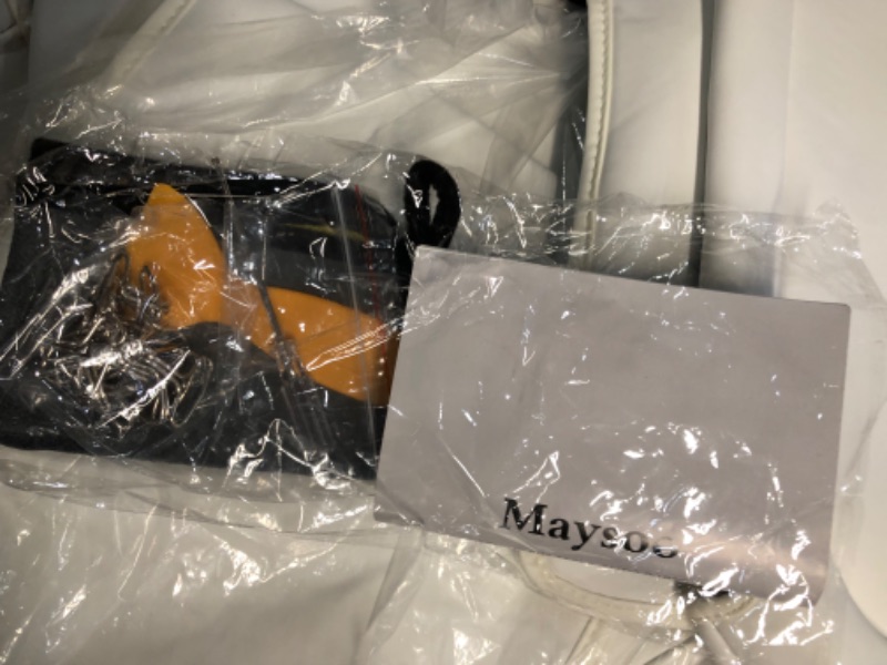 Photo 3 of Maysoo Tesla Seat Covers Model Y White Car Seat Covers(White-Organosilicon,Model Y(Full Set)) 