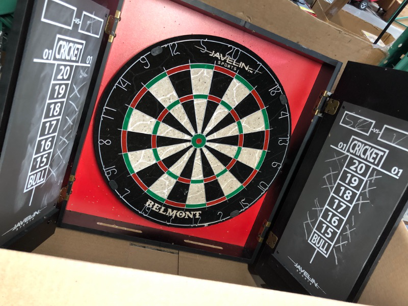 Photo 2 of ***USED*** EastPoint Sports Bristle Dartboard and Cabinet Sets- Features Easy Assembly - Complete with All Accessories Belmont Dartboard with Cabinet