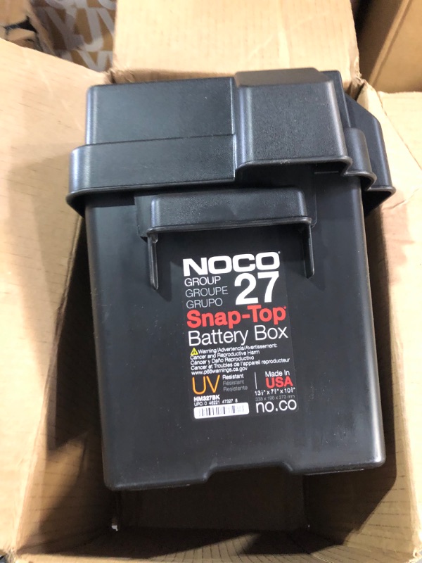 Photo 3 of NOCO Snap-Top HM327BKS Battery Box, Group 27 12V Outdoor Waterproof Battery Box for Marine, Automotive, RV, Boat, Camper and Travel Trailer Batteries