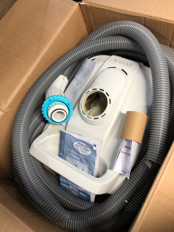 Photo 3 of ****USED**INTEX 28006E ZX100 Auto Pool Cleaner | Includes 1-1/4 inch Converter and 21 Foot Tangle Free Hose
