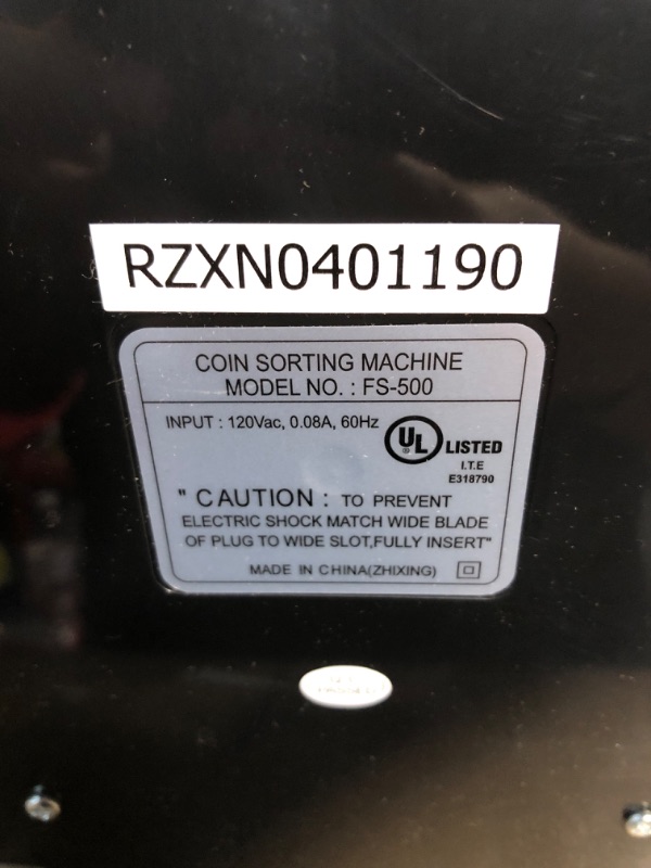 Photo 4 of HAS BEEN USED/ UNABLE TO TEST**
Royal Sovereign, RSIFS500, FS-500 One-Row Coin Sorter, 1 Each, Gray