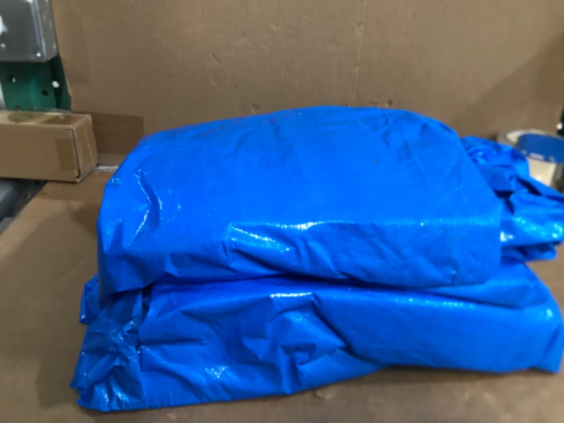 Photo 3 of [See Notes] Safety Heavy Duty 7 Mil Tarp Cover, Waterproof, UV Resistant, Blue