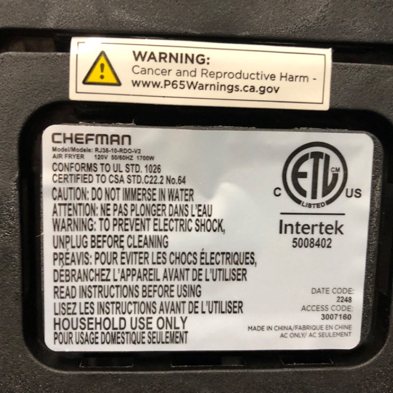 Photo 6 of **SEE NOTES**
CHEFMAN Multifunctional Digital Air Fryer+ Rotisserie, Dehydrator, Convection Oven