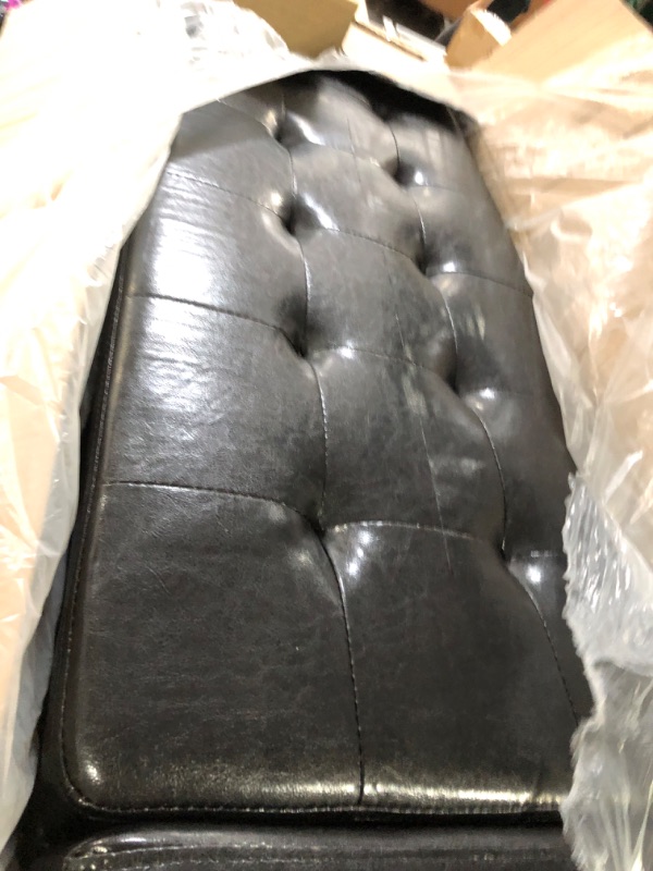 Photo 2 of **SEE NOTES**
Baxton Studio Manchester Ottoman, 15.25" x 45.5" x 17.13", Black