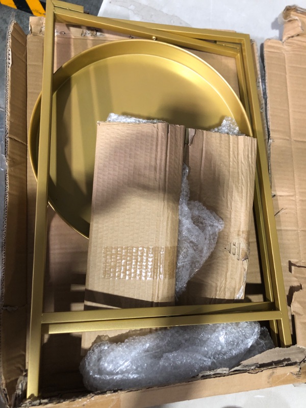 Photo 2 of * missing magnets *
Tray Metal End Table, Gold Round Foldable Side Table Small Decorative Sofa Snack Coffee Plant Stand Table (Golden Tray) 