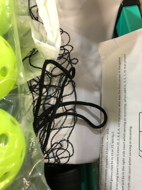 Photo 1 of GSE Portable Pickleball Complete Net Set with Professional Pickleball Net, 4 Pickleball Paddles, 6 Pickleballs, Carrying Bag for Outdoor Green