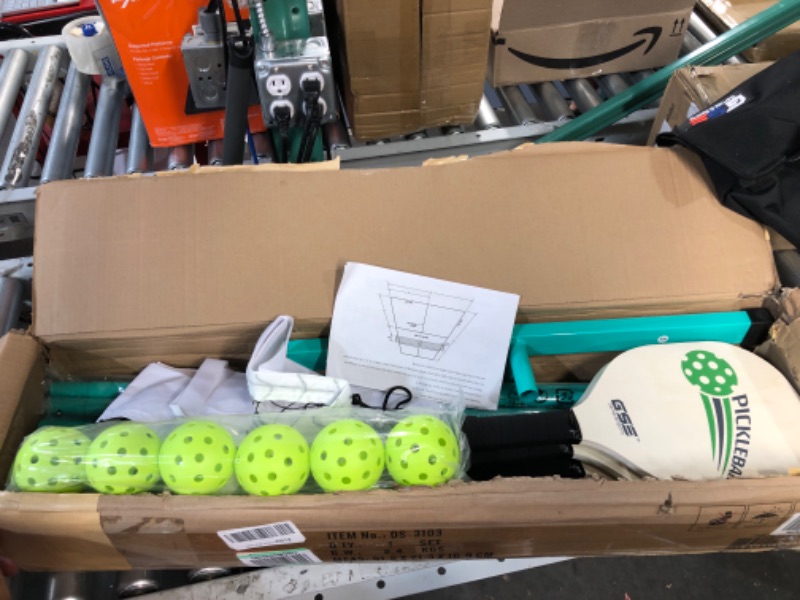 Photo 1 of GSE Portable Pickleball Complete Net Set with Professional Pickleball Net, 4 Pickleball Paddles, 6 Pickleballs, Carrying Bag for Outdoor Green