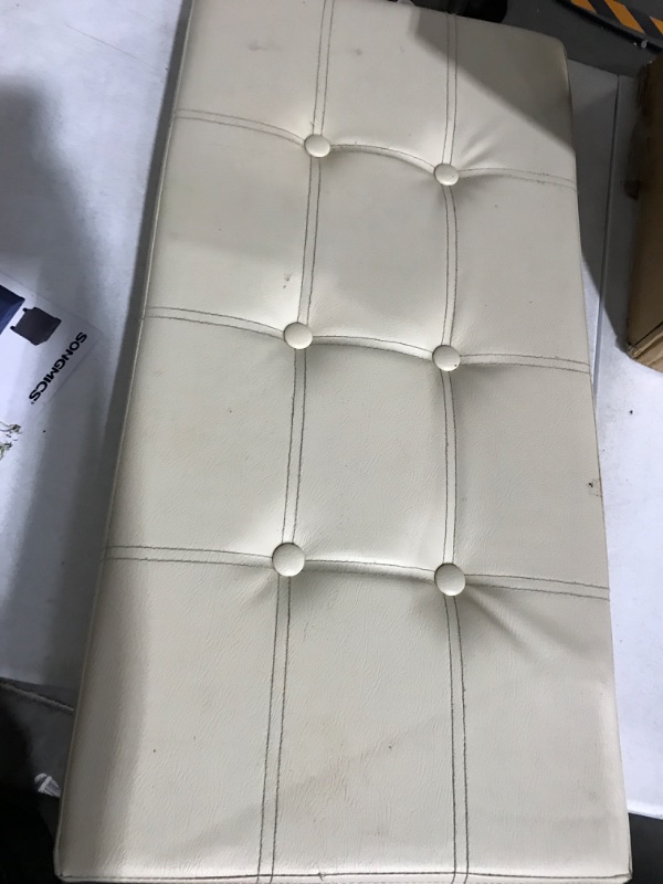 Photo 1 of (USED/MINOR DAMAGE) SONGMICS 30 Inches Folding Storage Ottoman Bench, 15 x 30 x 15 inches Beige