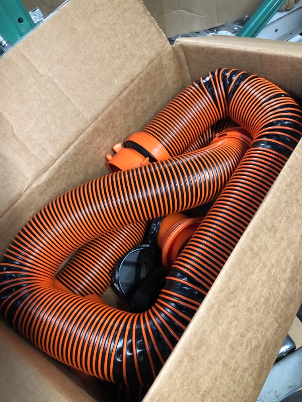 Photo 2 of Camco RhinoEXTREME 20ft RV Sewer Hose Kit, Includes Swivel Fitting and Translucent Elbow with 4-In-1 Dump Station Fitting, Crush Resistant, Storage Caps Included - 39867