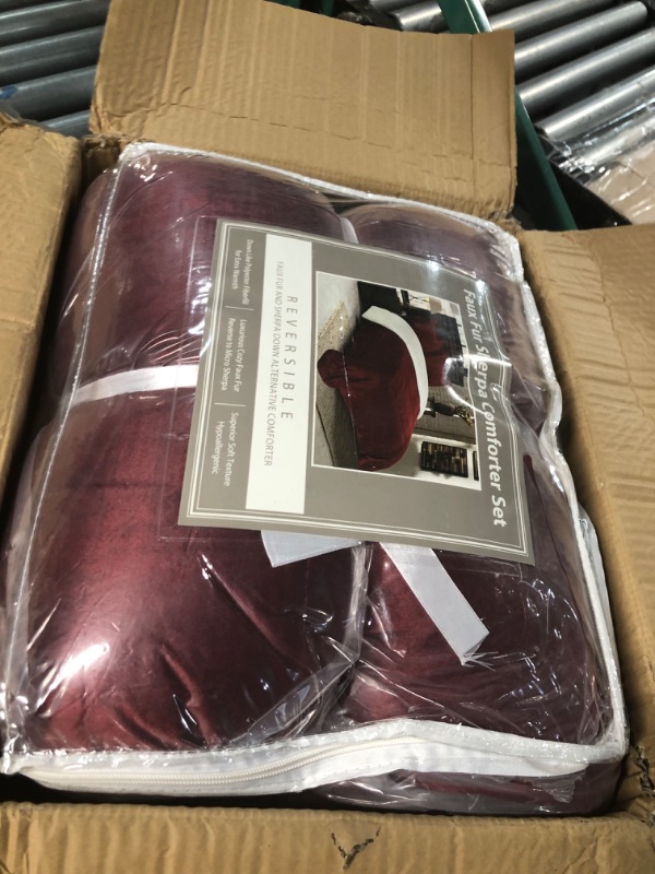 Photo 2 of [READ NOTES]
HIG 7 Piece Comforter Set King - Burgundy and Gold Faux Silk Fabric Embroidered - Claremont Bed in A Bag 
