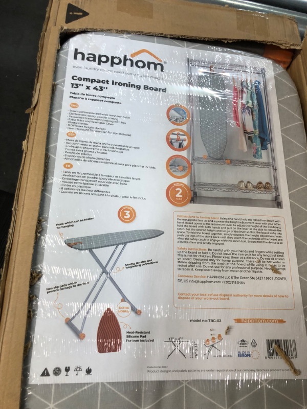 Photo 1 of **SEE NOTES**
Happhom Compact Space Saver Ironing Board Laundry Rooms or Dorms 13"x43"