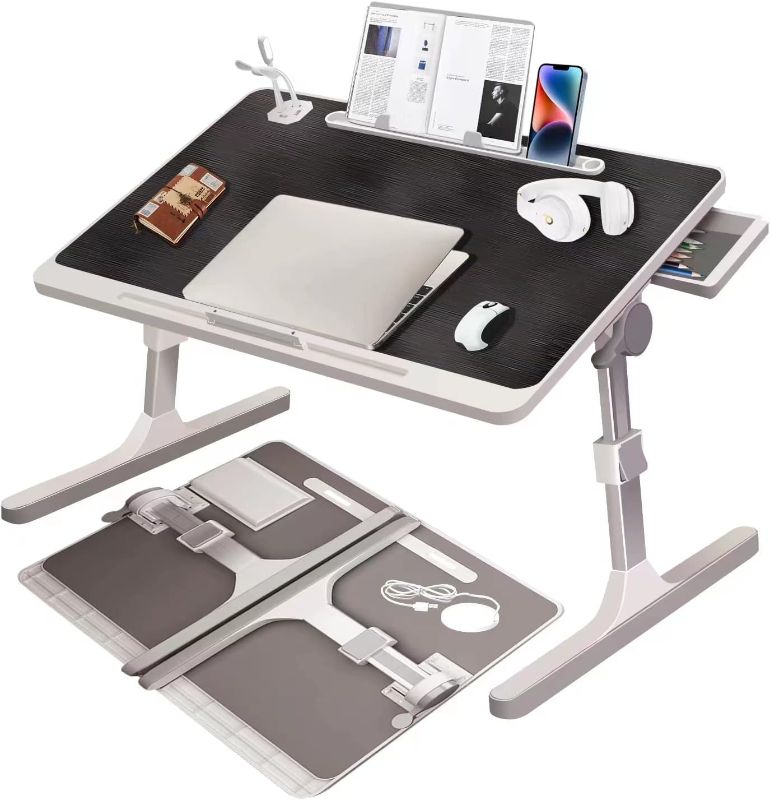 Photo 1 of **SEE NOTES**
Laptop Bed Tray Table,Laptop Desk for Bed,Lap Desk for Laptop, Adjustable Laptop Stand for Bed with USB Charge Port,Foldable Portable Laptop Table (Black)
