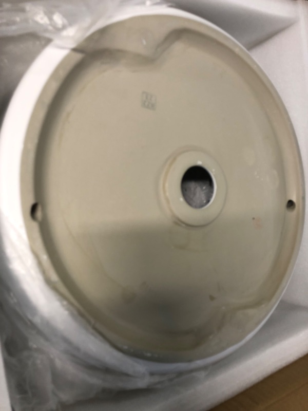 Photo 1 of KES Bathroom Vessel Sink 16 Inch Round Above Counter Circle White Ceramic Countertop Sink for Cabinet Lavatory Vanity, BVS121