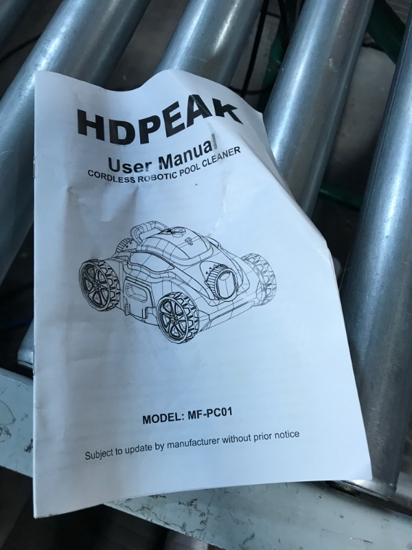 Photo 3 of **PARTS ONLY, NON-FUNCTIONAL** Cordless Robotic Pool Cleaner, HDPEAK Pool Vacuum Lasts 110 Mins,  Ideal for Above/In-Ground Pools Up to 50 feet, Pink