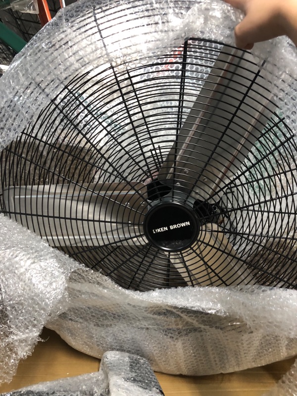 Photo 2 of * item used * missing hardware *
KEN BROWN 30 Inch Industrial Oscillating Wall Mount Fan 9500CFM,Heavy Duty Metal,High Velocity,2 Speed,Black