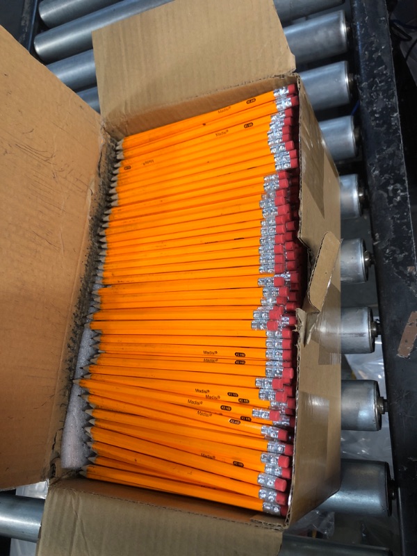 Photo 2 of Madisi Wood-Cased #2 HB Pencils, Yellow, Pre-sharpened, Bulk Pack, 1000 pencils