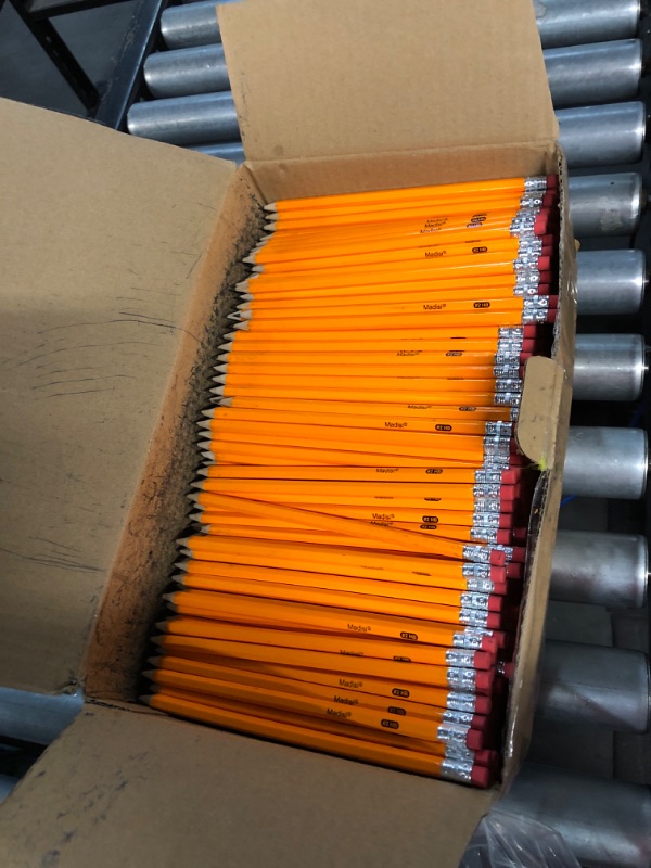 Photo 2 of Madisi Wood-Cased #2 HB Pencils, Yellow, Pre-sharpened, Bulk Pack, 1000 pencils