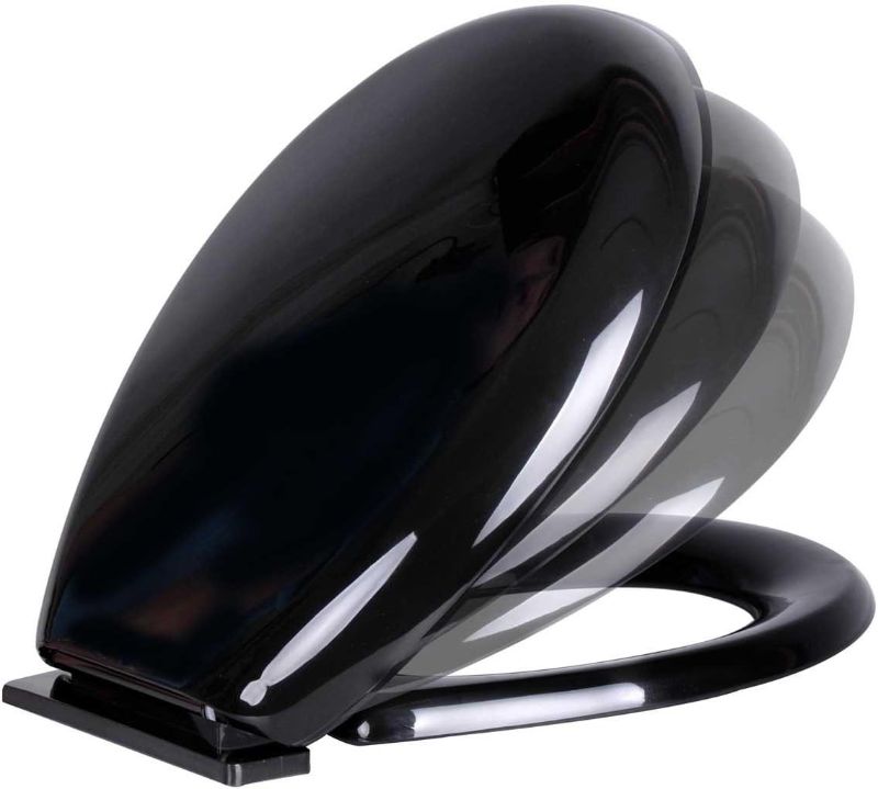 Photo 1 of * item used with minor scratches *
Renovators Supply Manufacturing Black Slow Close Round Toilet Seat No Slam 
