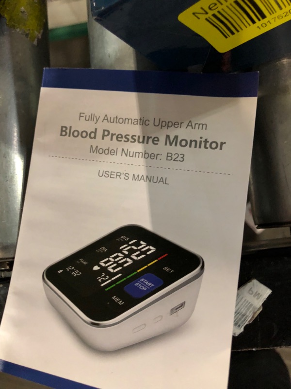 Photo 4 of Blood Pressure Monitor BP Machine Upper Arm Large Backlit Screen Big Numbers Easy to Read & Adjustable Cuff & Storage Bag Black