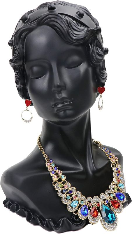 Photo 1 of Homeanda Black Resin Beauty Bust Mannequin Jewelry Jewellry Necklace Earring Pendant 