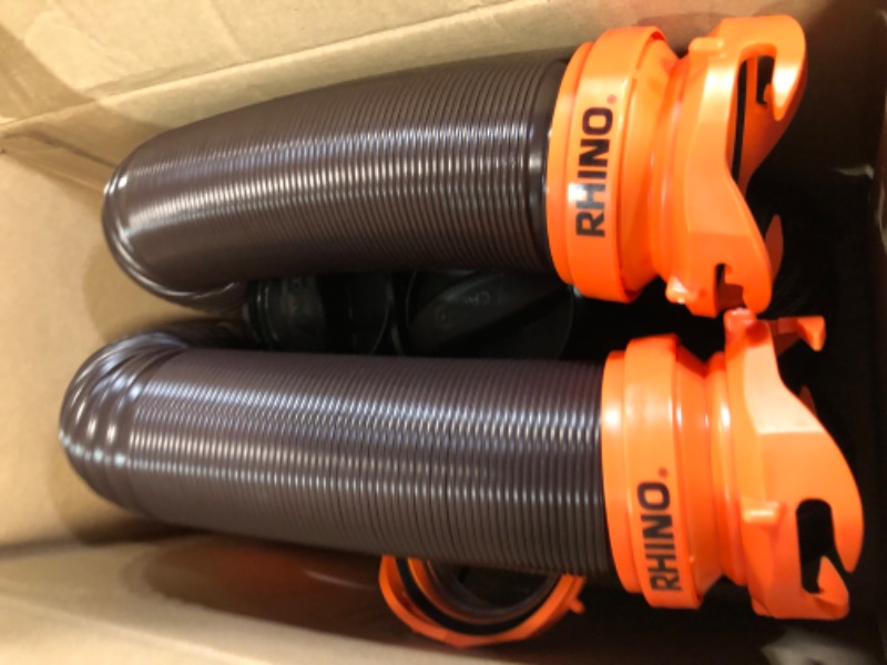 Photo 2 of Camco RhinoFLEX RV Sewer Hose Kit with Swivel Transparent Elbow and 4-in-1 Dump Station 