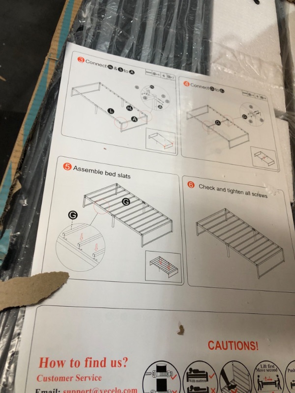 Photo 3 of *USED* Maenizi 14 Inch Bed Frame Twin Size No Box Spring Needed, Heavy Duty TWIN  Platform 