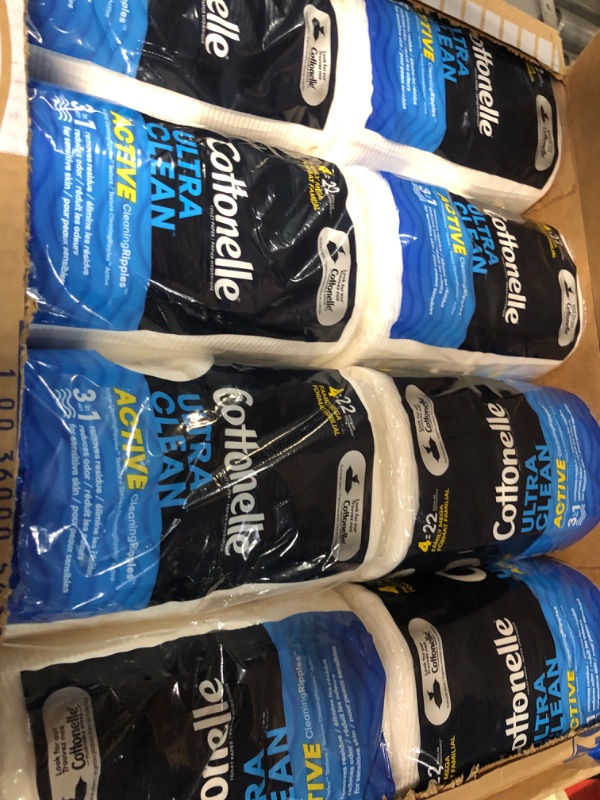 Photo 1 of Cottonelle Ultra Clean Toilet Paper with Active CleaningRipples Texture, Strong Bath Tissue, 8 pack