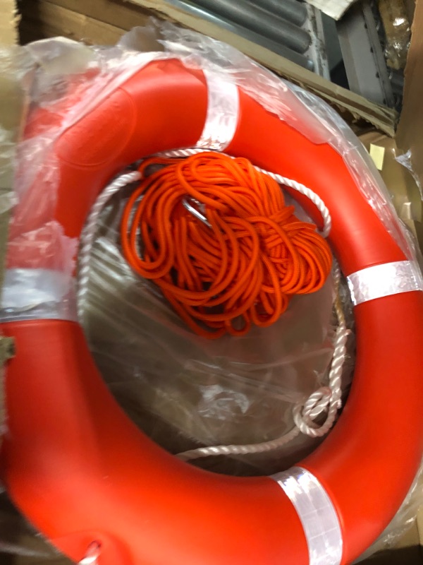 Photo 2 of 28 inch Boat Safety Throw Ring with Water Floating Lifesaving Rope 98.4FT Set, 2.5 KG 