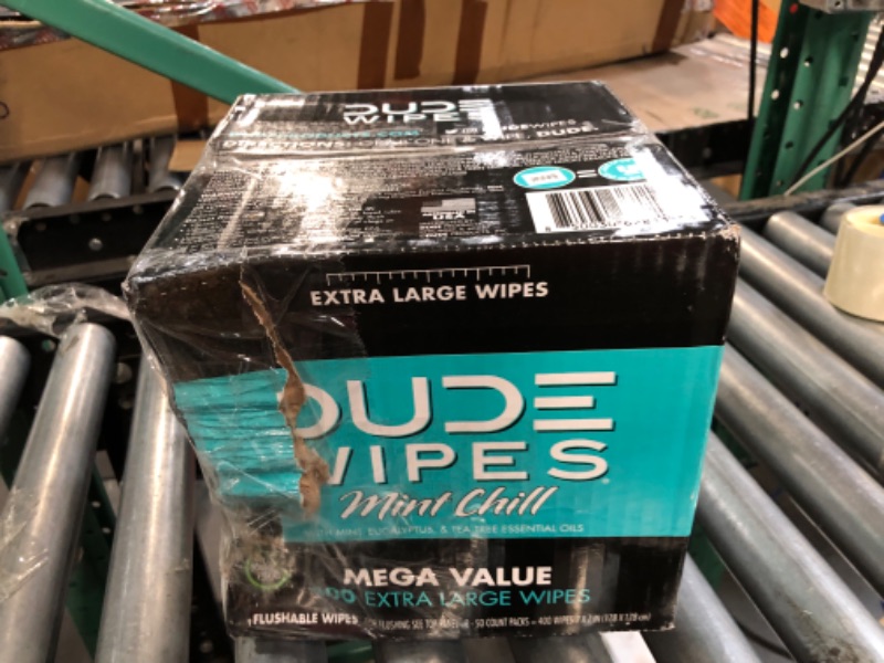 Photo 2 of DUDE Wipes - Flushable Wipes - 8 Pack, 400 Wipes - Mint Chill Extra-Large Adult Wet Wipes - 