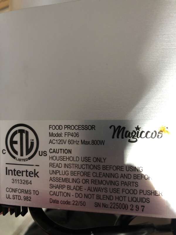 Photo 4 of * item used * not functional * sold for parts *
Magiccos 14-Cup Aluminum-Diecast French-Fry-Cutter Food-Processors -