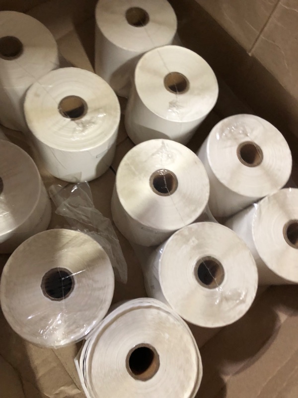 Photo 2 of *USED* LabelMore 4" x 6" Direct Thermal Shipping Label, 20 Rolls with 450 Labels per Roll, 1" Core, Perforated, White Mailing Postage Thermal Label Compatible with Zebra 2844 ZP-450 ZP-500 ZP-505 (20 Rolls) 20 Rolls/9000 labels