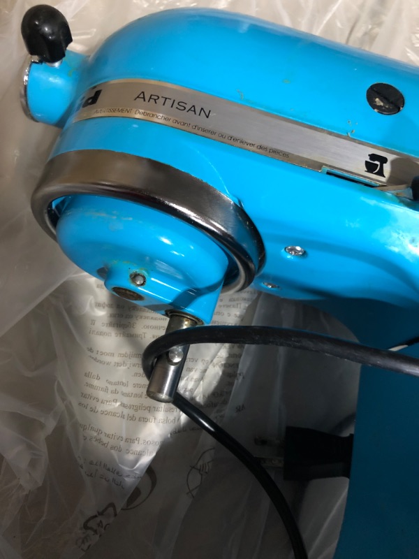 Photo 5 of * mixer powers on but makes odd sound * sold for parts *
stand mixer blue