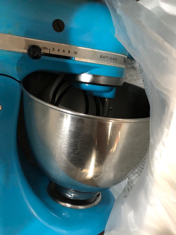 Photo 2 of * mixer powers on but makes odd sound * sold for parts *
stand mixer blue