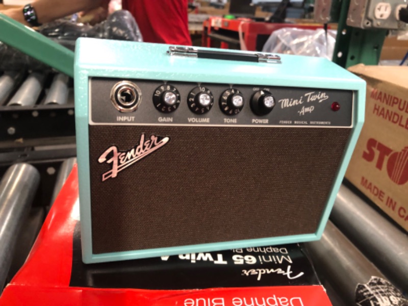 Photo 3 of Fender Mini 65 Twin-Amp Electric Guitar Amplifier, Daphne Blue Mini 65 Twin-Amp Daphne Blue