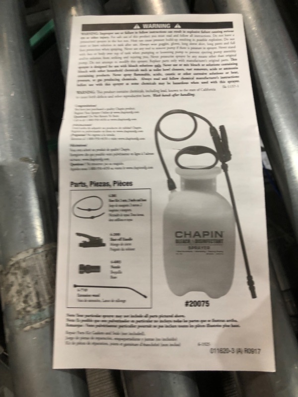 Photo 3 of [READ NOTES]
Chapin Industrial Poly Bleach Sprayer 1 Gal
