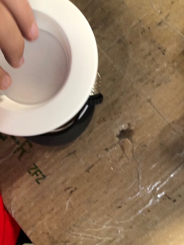 Photo 1 of RL 4 in. White Integrated LED Recessed Ceiling Light Retrofit Trim with Selectable CCT (2700K-5000K) 4 inch Standard